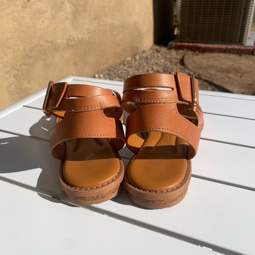 Sarto brown leather sandals size 9.5 M - Picture 4 of 13